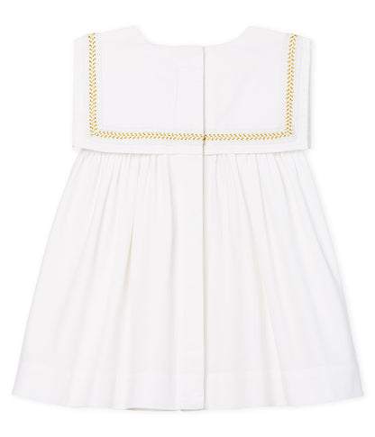 Baby Girls White Cotton Dress