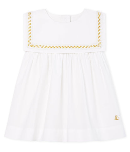 Baby Girls White Cotton Dress