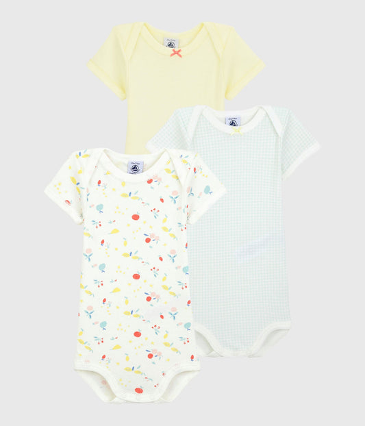 Baby Girls Multicolor Cotton Babysuit Set