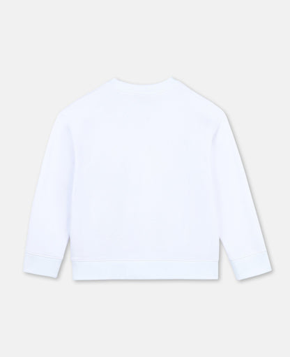 Boys White Printing Cotton Sweatshirt