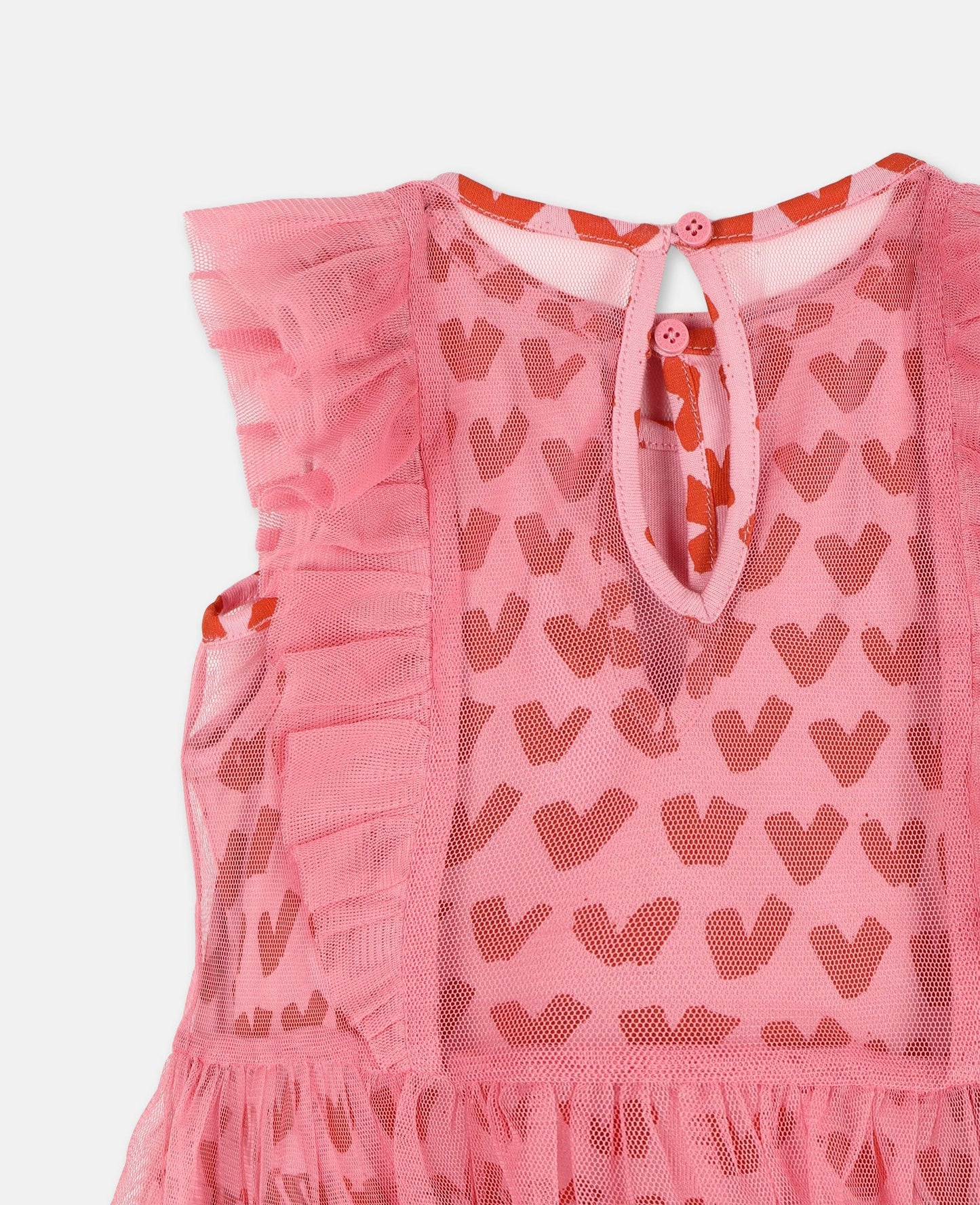 Baby Girls Pink Heart Tulle Dress
