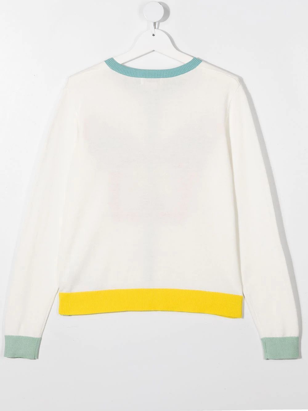 Girls White Butterfly Cotton Cardigan