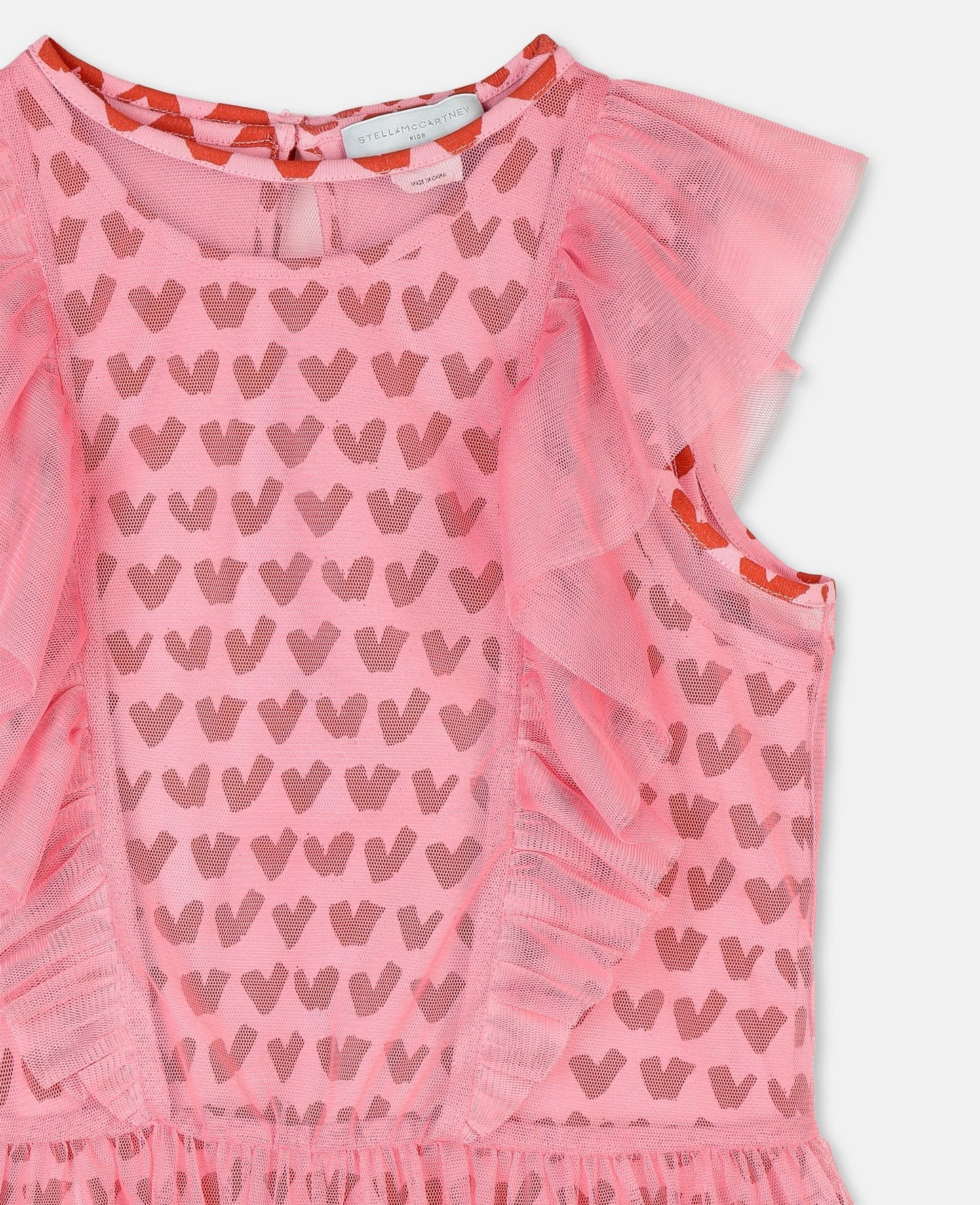 Girls Pink Heart Tulle Dress