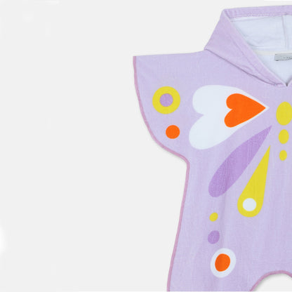 Girls Lilac Butterfly Cotton Towel