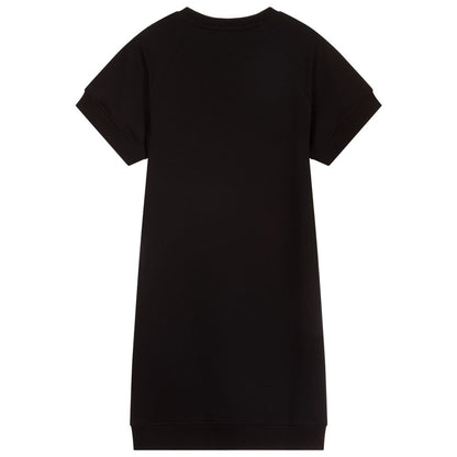 Girls Black Cotton Dress