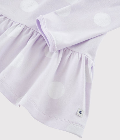 Girls Purple Dot Cotton Nightwear