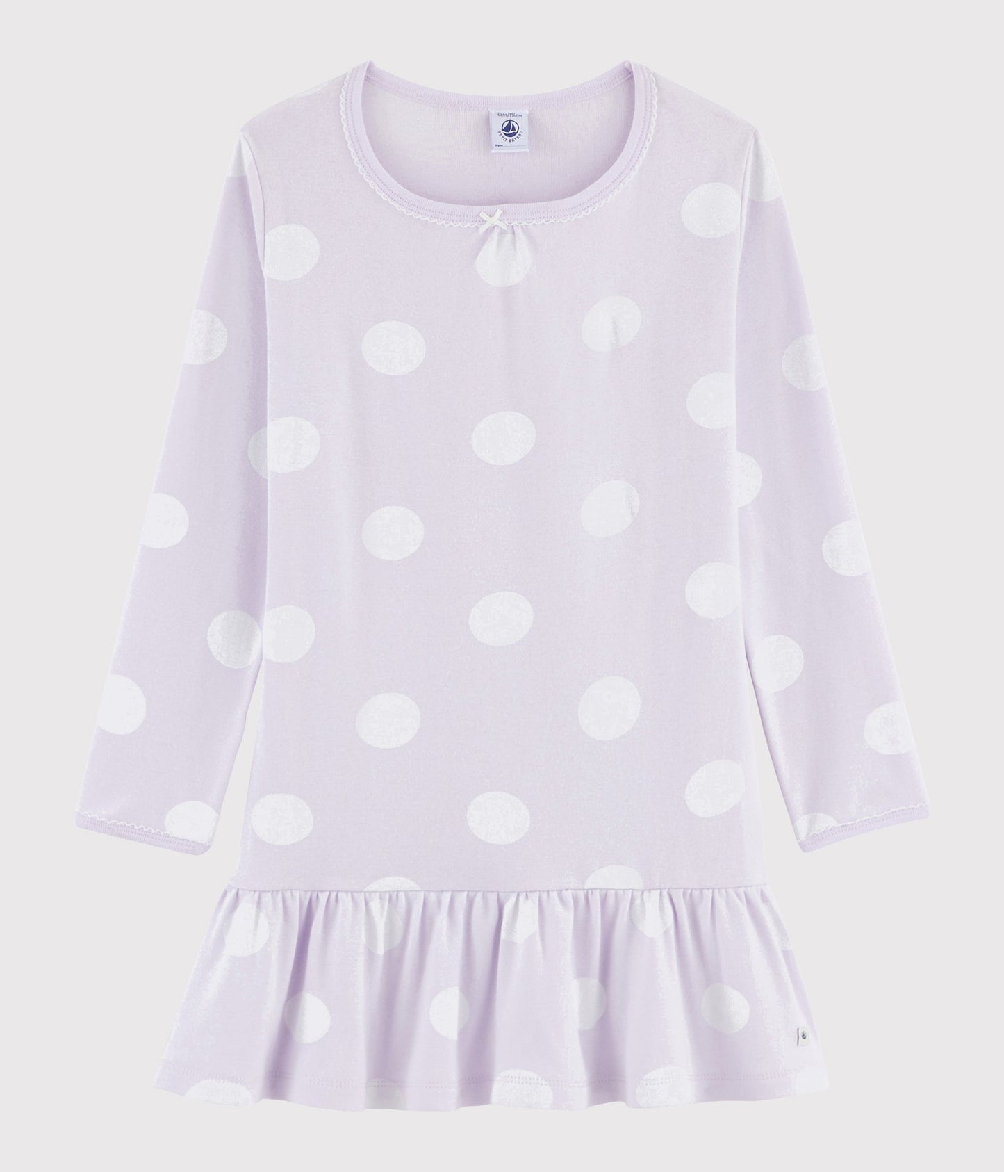 Girls Purple Dot Cotton Nightwear