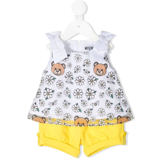 Baby Girls White T-Shirt & Shorts Set