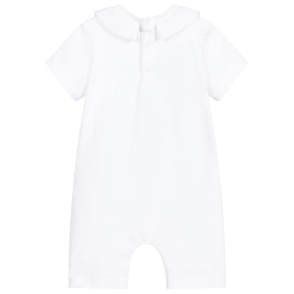 Baby Boys & Girls White Toy Cotton Babysuit