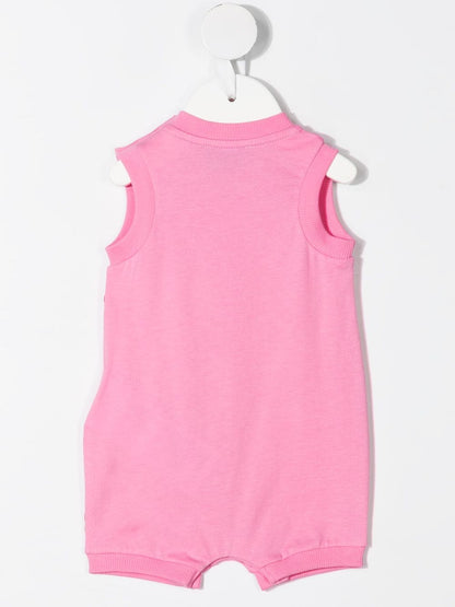 Baby Girls Pink Logo Cotton Babysuit