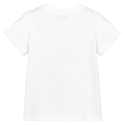 Baby Boys White Logo Cotton T-Shirt
