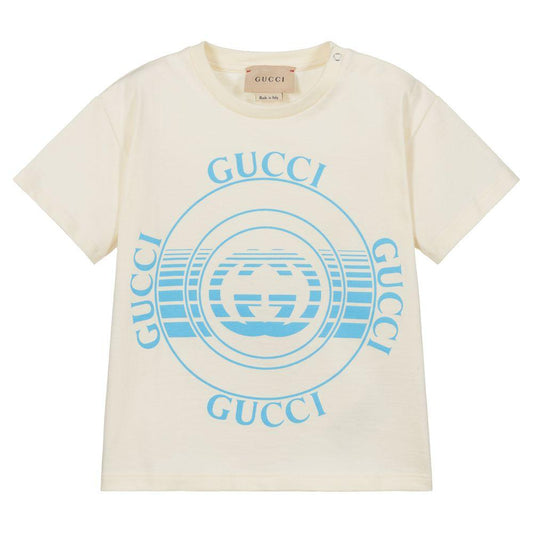 Baby Boys Ivory Logo Cotton T-Shirt