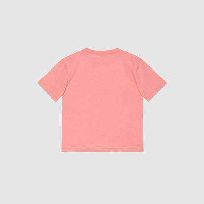 Girls Pink Logo Cotton T-Shirt