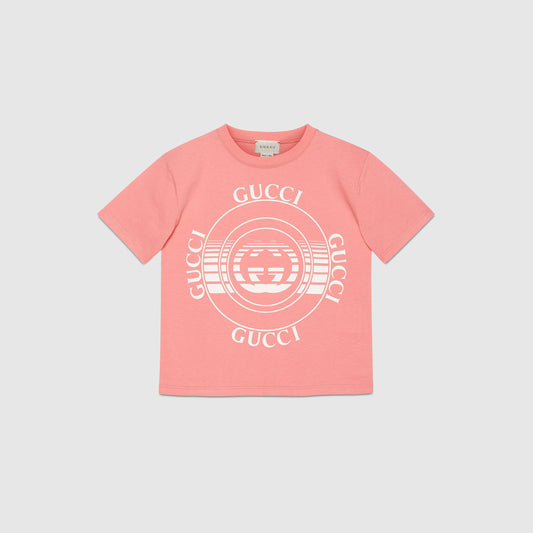 Girls Pink Logo Cotton T-Shirt