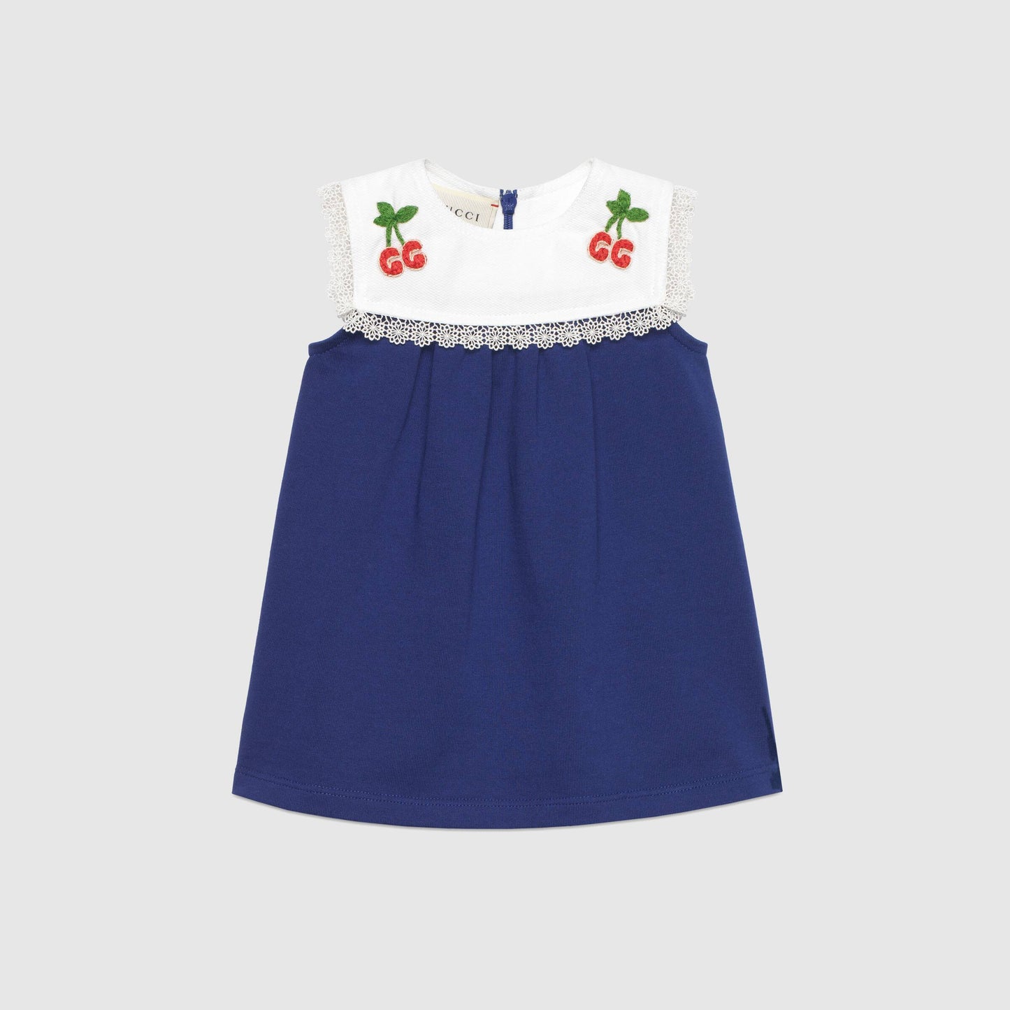 Baby Girls Blue GG Cherry Cotton Dress