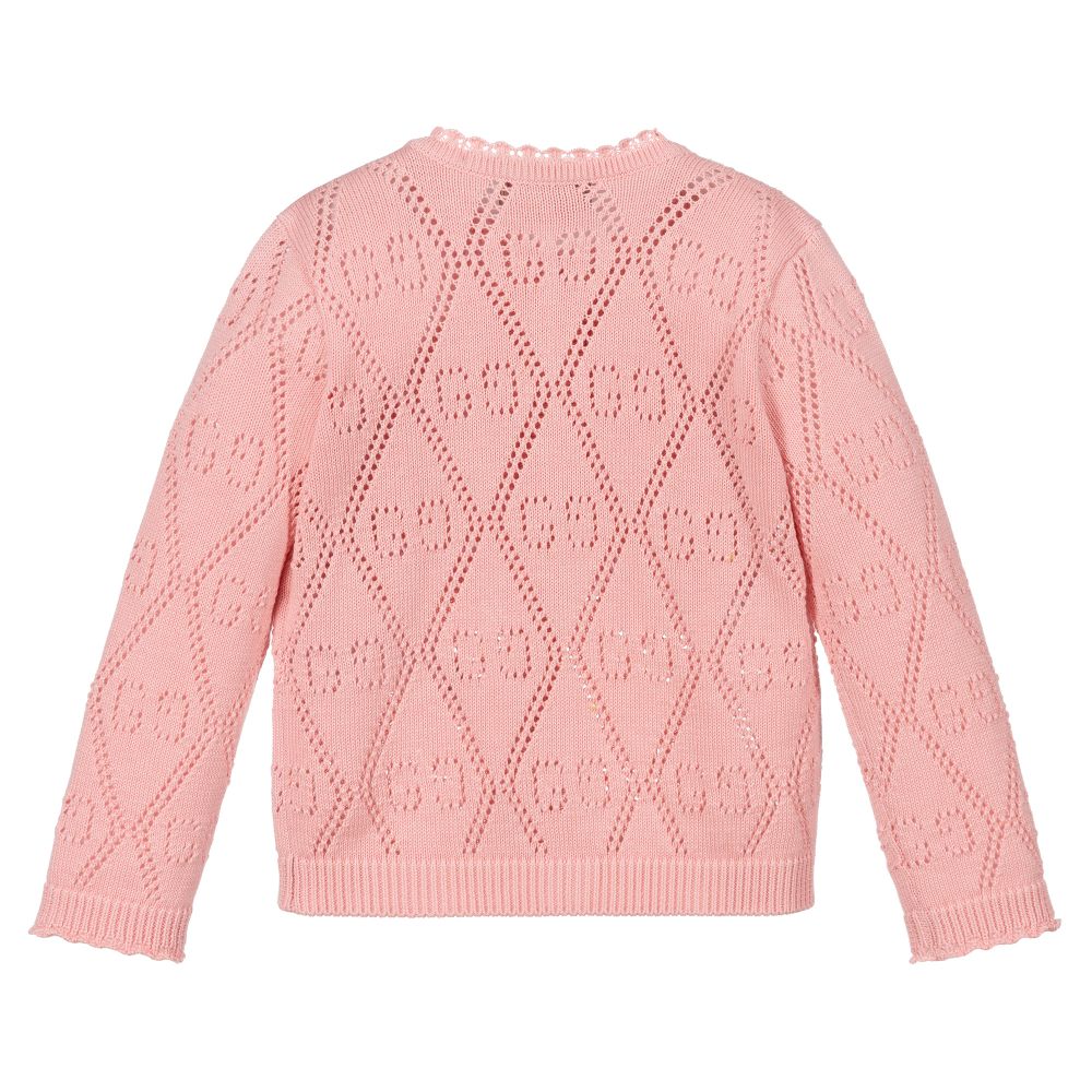 Baby Girls Pink GG Cotton Cardigan