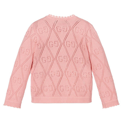 Baby Girls Pink GG Cotton Cardigan