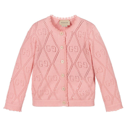 Baby Girls Pink GG Cotton Cardigan