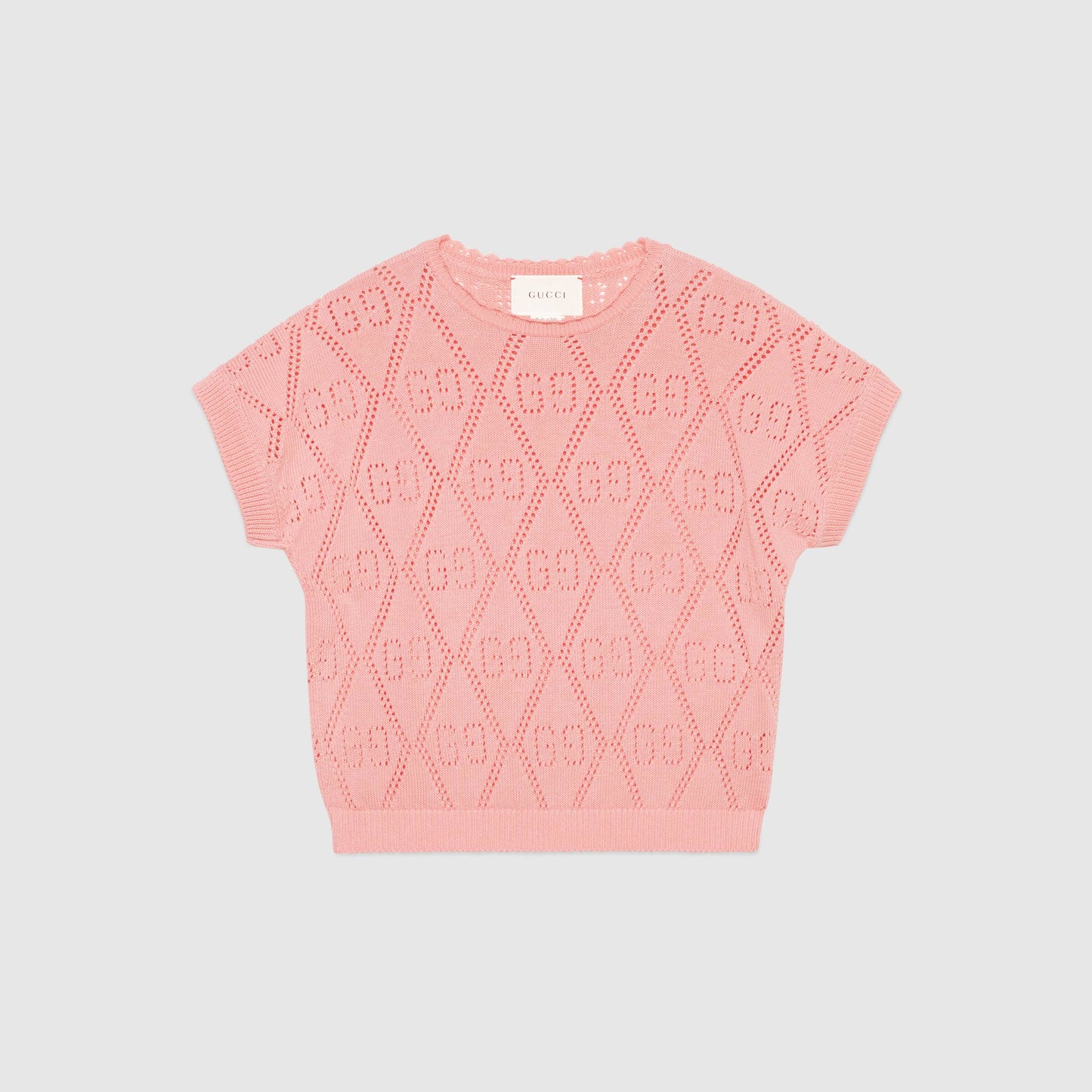 Girls Pink GG Knit Sweater