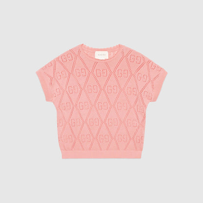 Girls Pink GG Knit Sweater