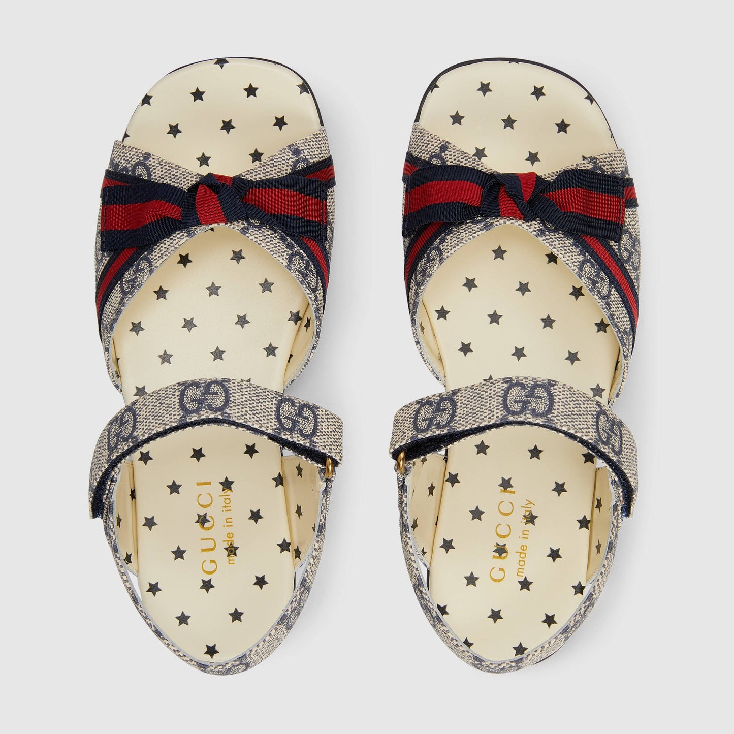 Girls Beige & Blue GG Sandals