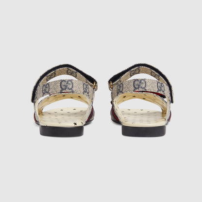 Girls Beige & Blue GG Sandals