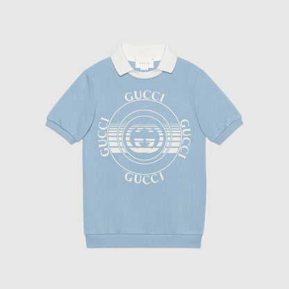 Girls Blue Logo Cotton Dress