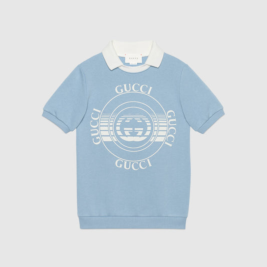 Girls Blue Logo Cotton Dress