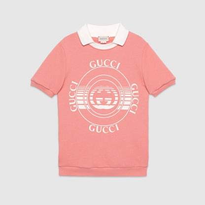 Girls Pink Logo Cotton Dress