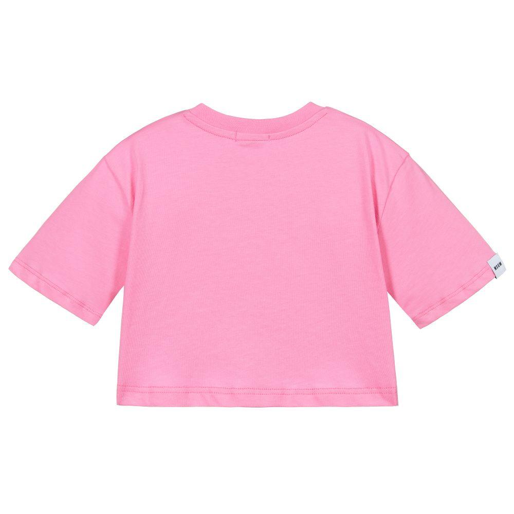 女童粉色Logo棉T恤