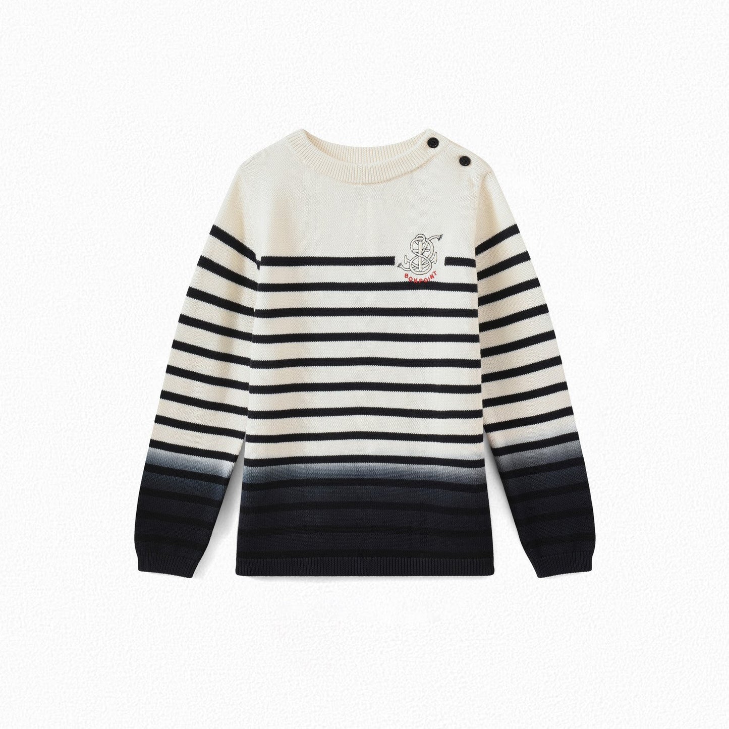 Boys Navy Stripe Cotton Sweater