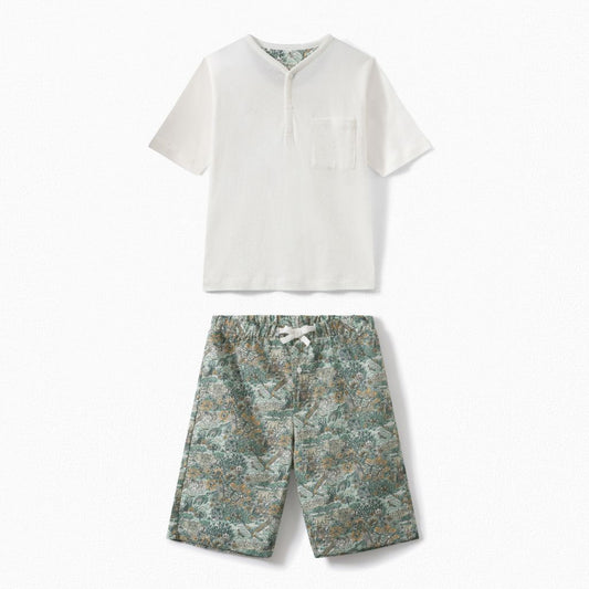 Boys Green Cotton Nightwear Set