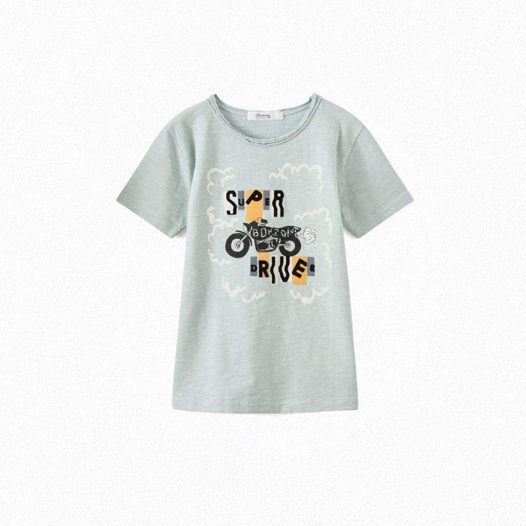 Boys Green Celadon Print T-Shirt