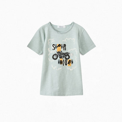 Boys Green Celadon Print T-Shirt