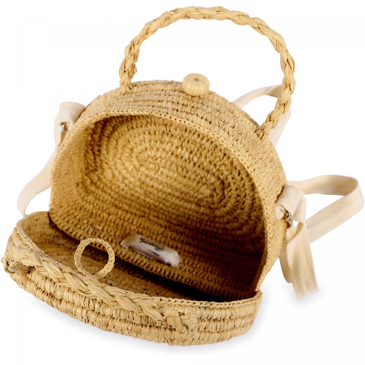 Girls Raffia Cherry Hand Bag