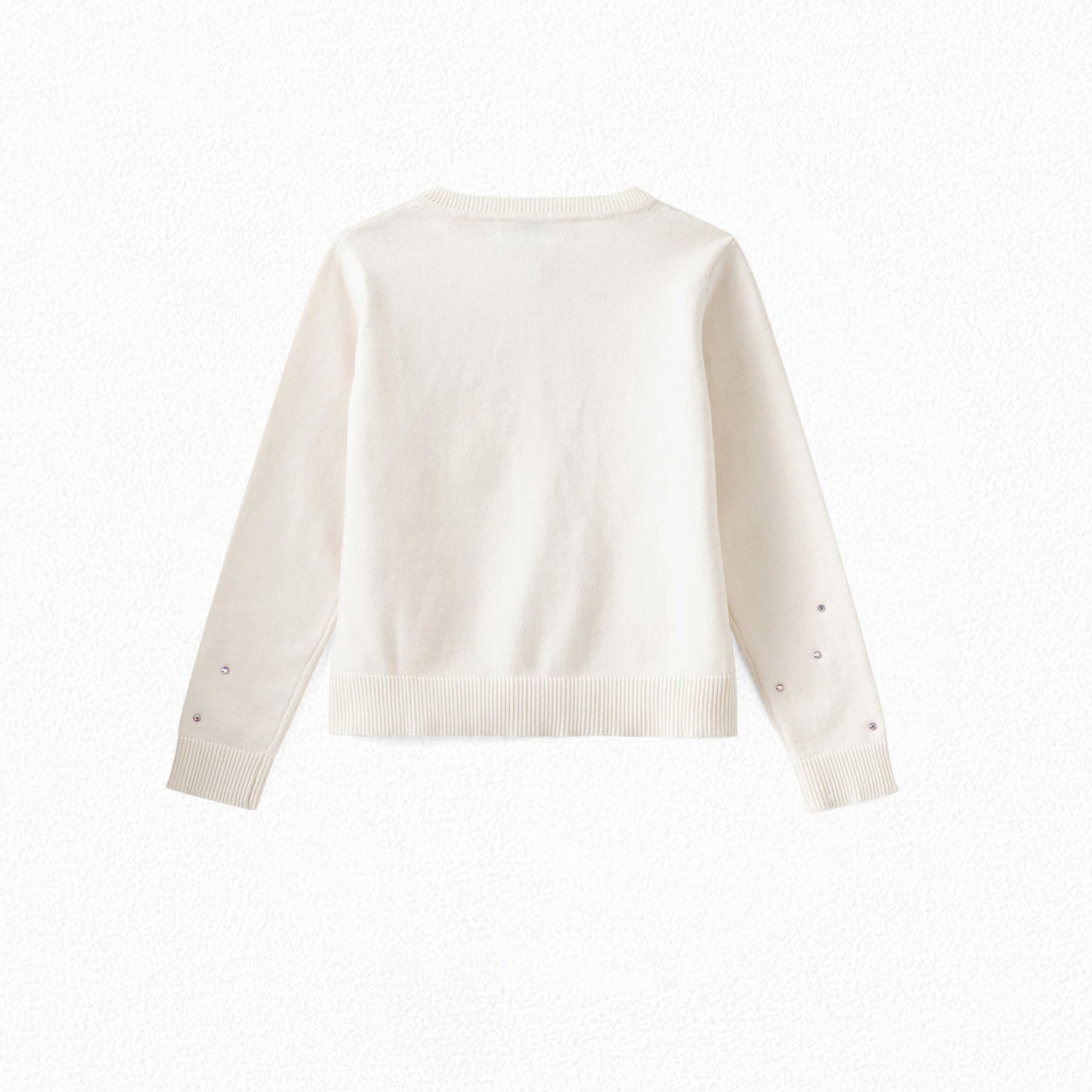 Girls White Embroidered Cotton Cardigan