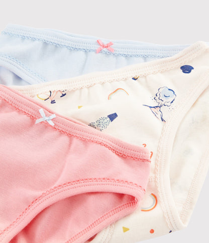 Girls Multicolor Cotton Underwear Sets(3 Pieces)
