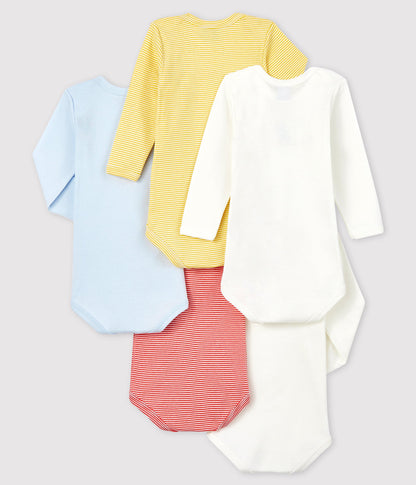 Baby Boys Multicolor Cotton Babysuit Sets (5 Pieces)