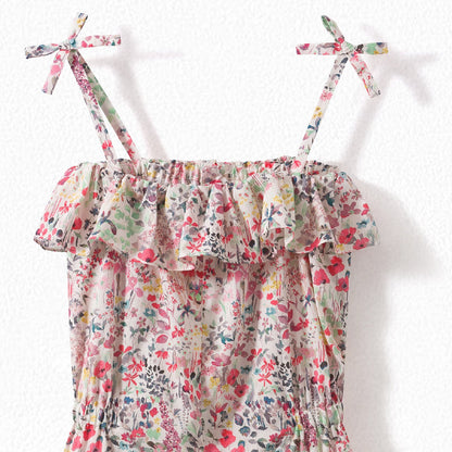 Girls Multicolor Floral Cotton Trousers