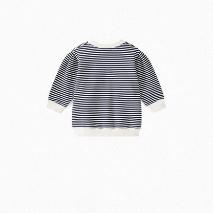 Girls White Stripe Cherry Sweatshirt