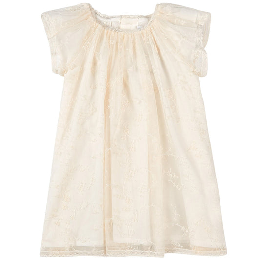 Baby Girls Ivory Embroidered Dress Set