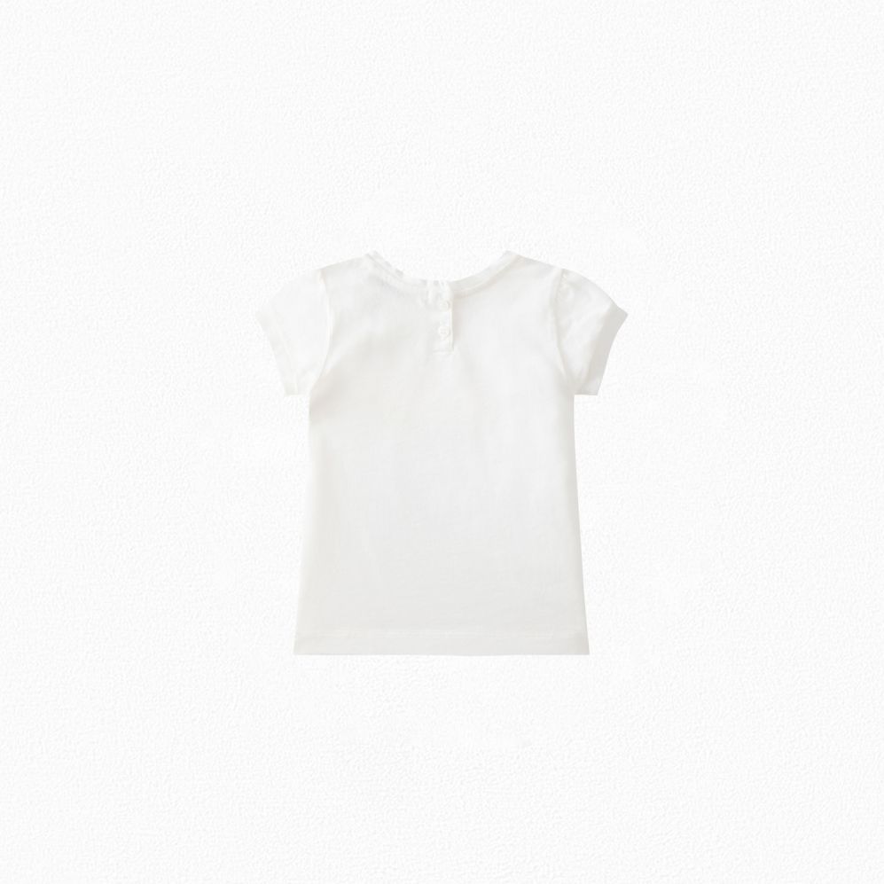 Baby Girls White Print T-Shirt