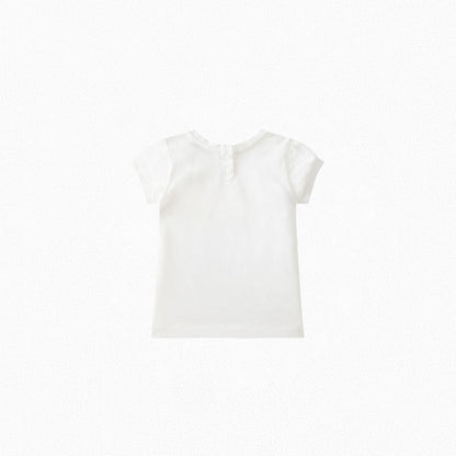 Baby Girls White Print T-Shirt