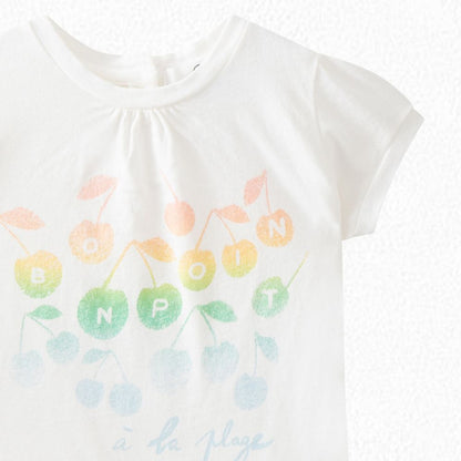 Baby Girls White Print T-Shirt