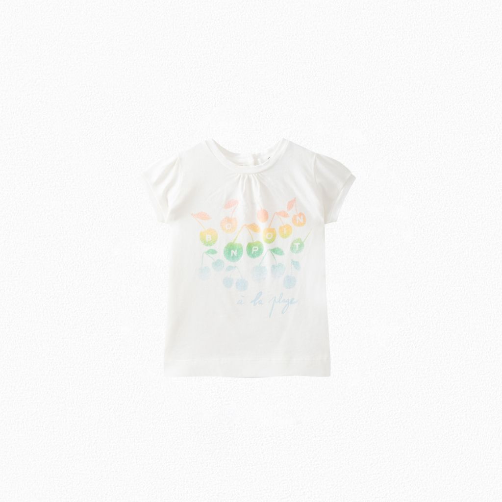 Baby Girls White Print T-Shirt