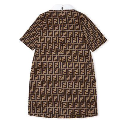 Girls Brown FF Logo Dress