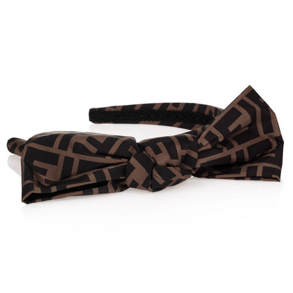 Girls Brown FF Logo Hairband