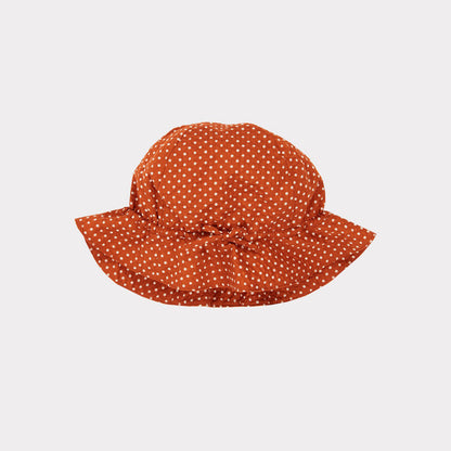 Girls Rust Dots Cotton Sunhat