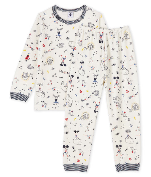 Boys White Circus Nightwear