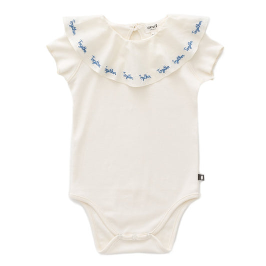 Baby Girls White Embroidered Cotton Babysuit